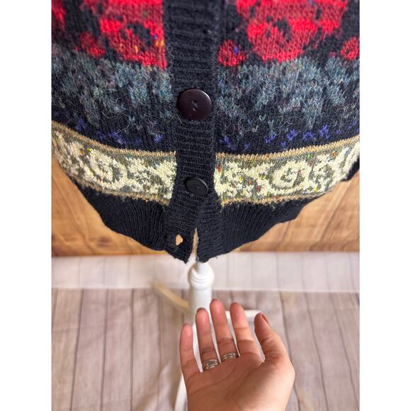 Vintage Boundary Waters Wool Blend Button Down Cardigan Sweater Women's Size M - Picture 3 of 6